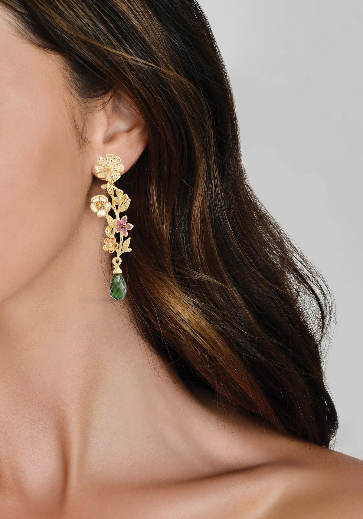 Wildflowers Stone Drop Earrings - BTK COLLECTIONS