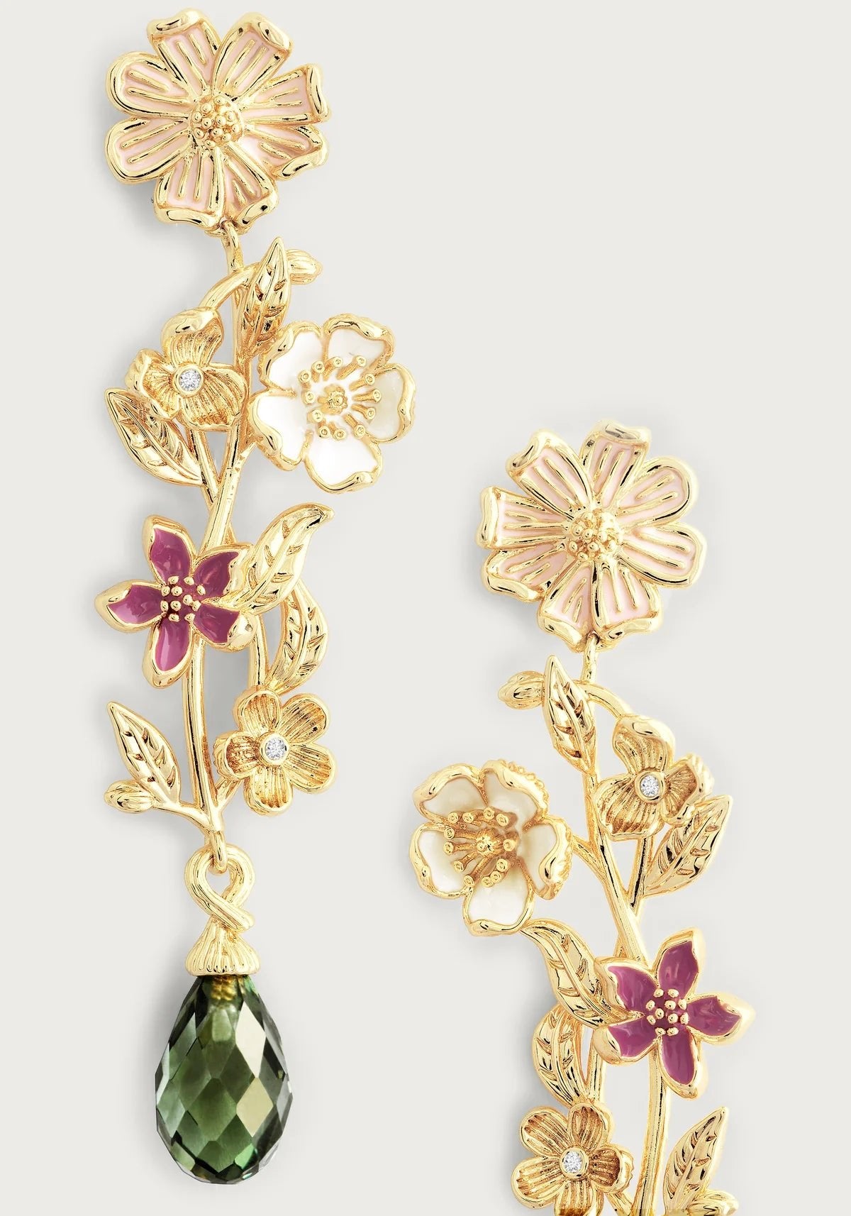 Wildflowers Stone Drop Earrings - BTK COLLECTIONS