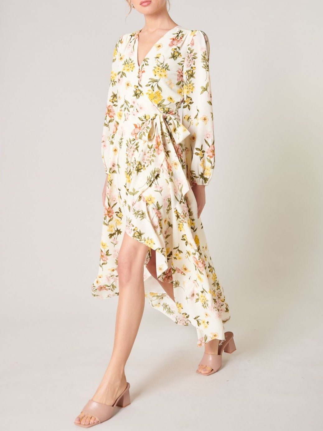 Ashlynn Floral Califa Maxi Wrap Dress - BTK COLLECTIONS