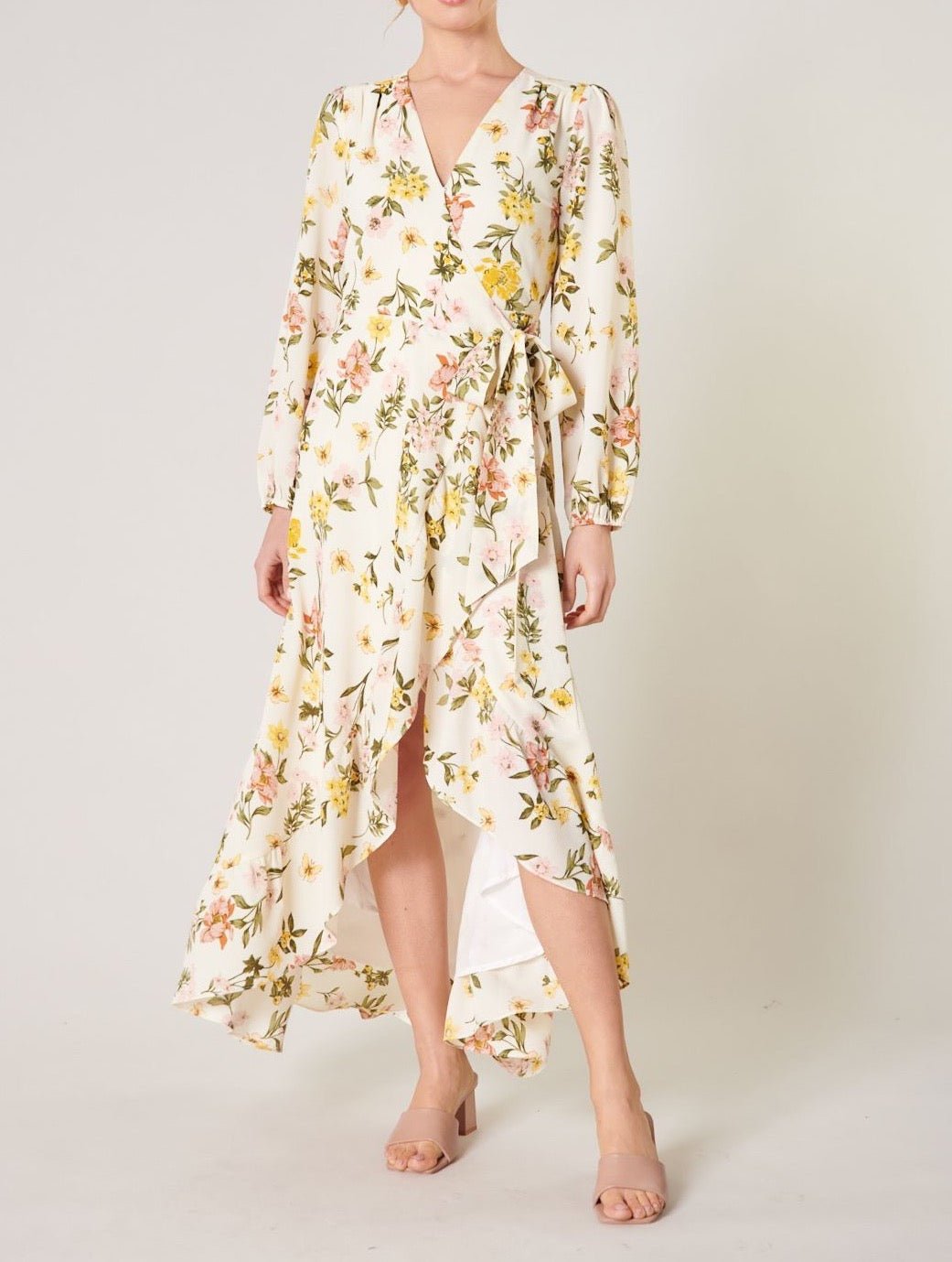 Ashlynn Floral Califa Maxi Wrap Dress - BTK COLLECTIONS