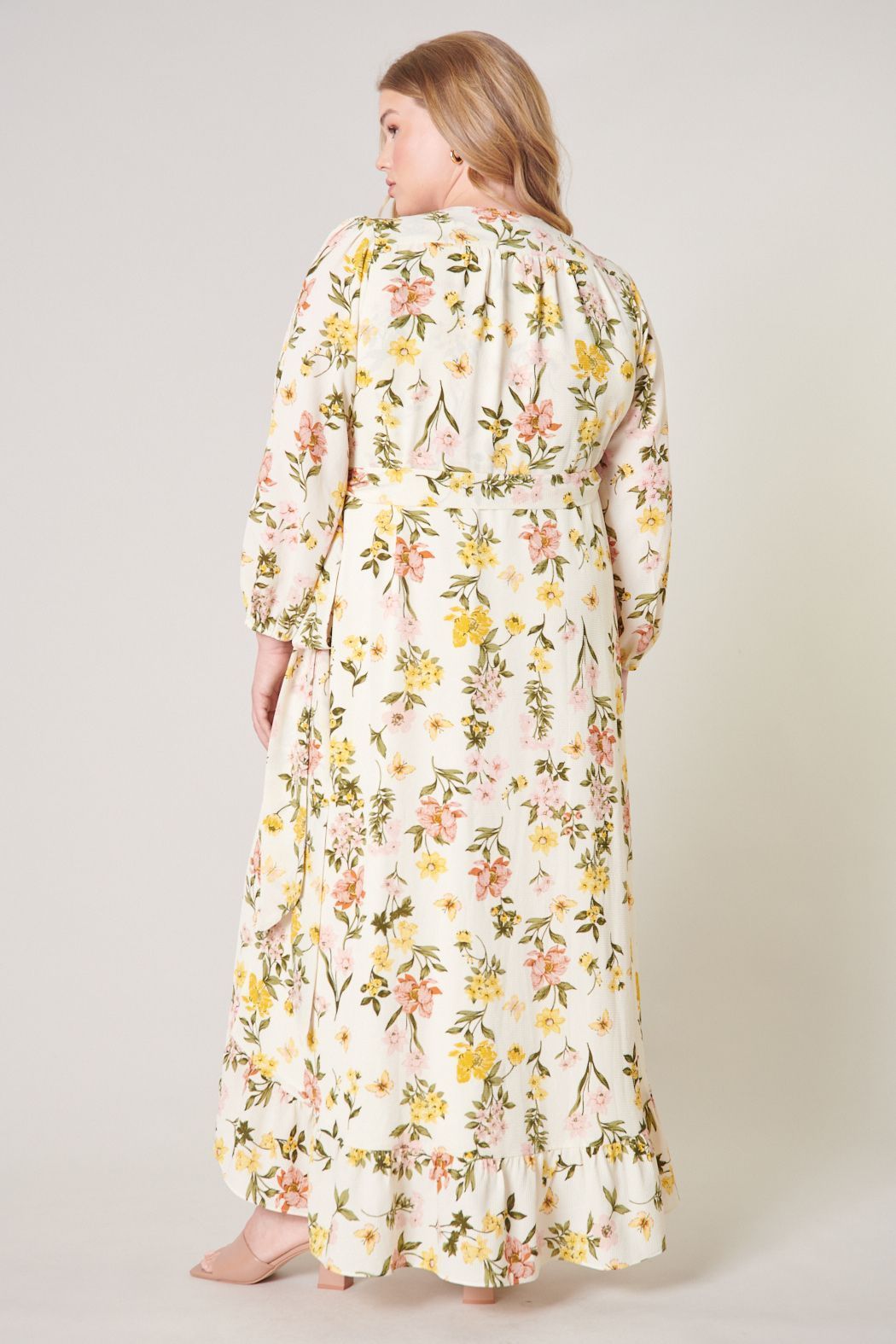 Ashlynn Floral Califa Maxi Wrap Dress Curve - BTK COLLECTION