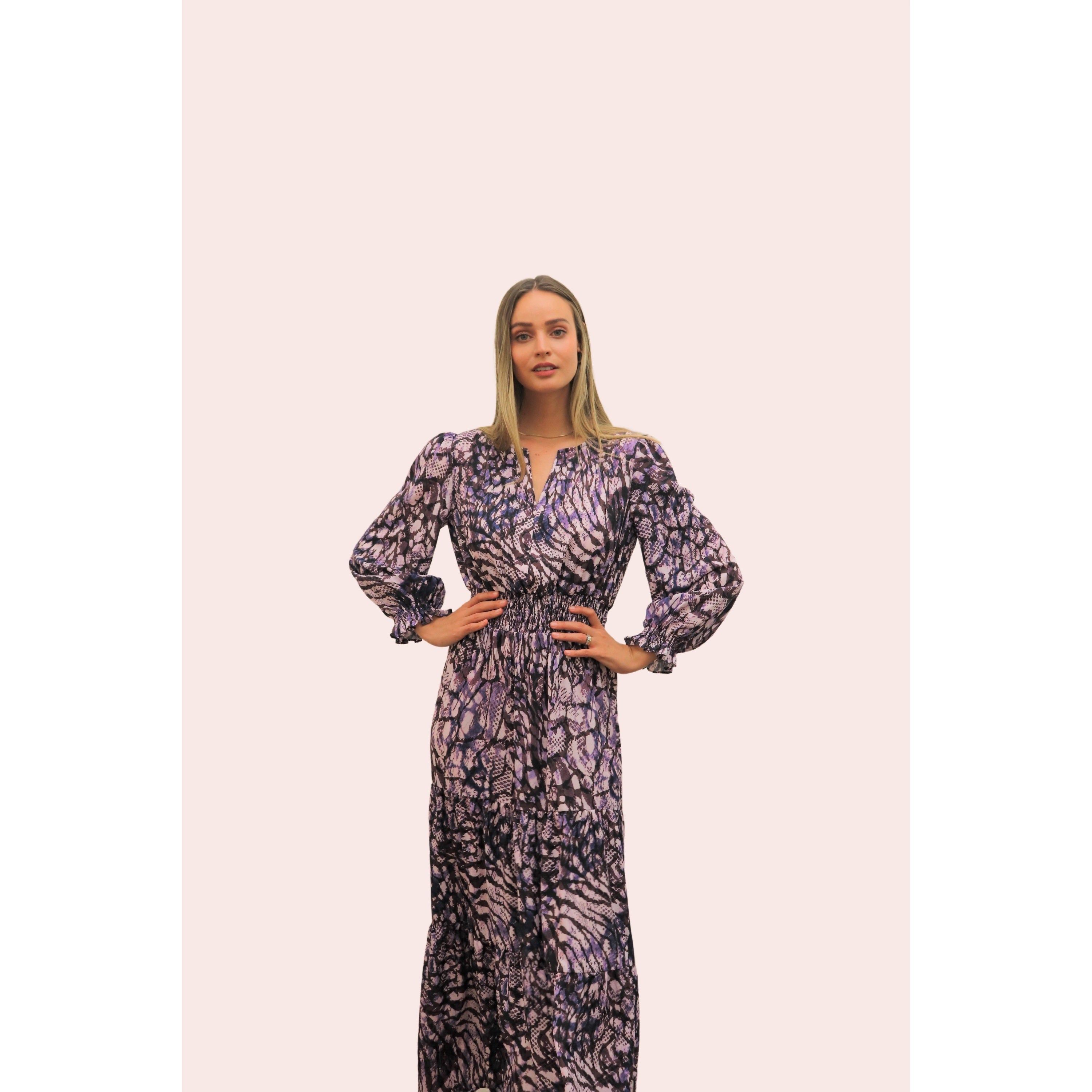 Atelier Purple Mist Long Sleeve Maxi Dress - BTK COLLECTION