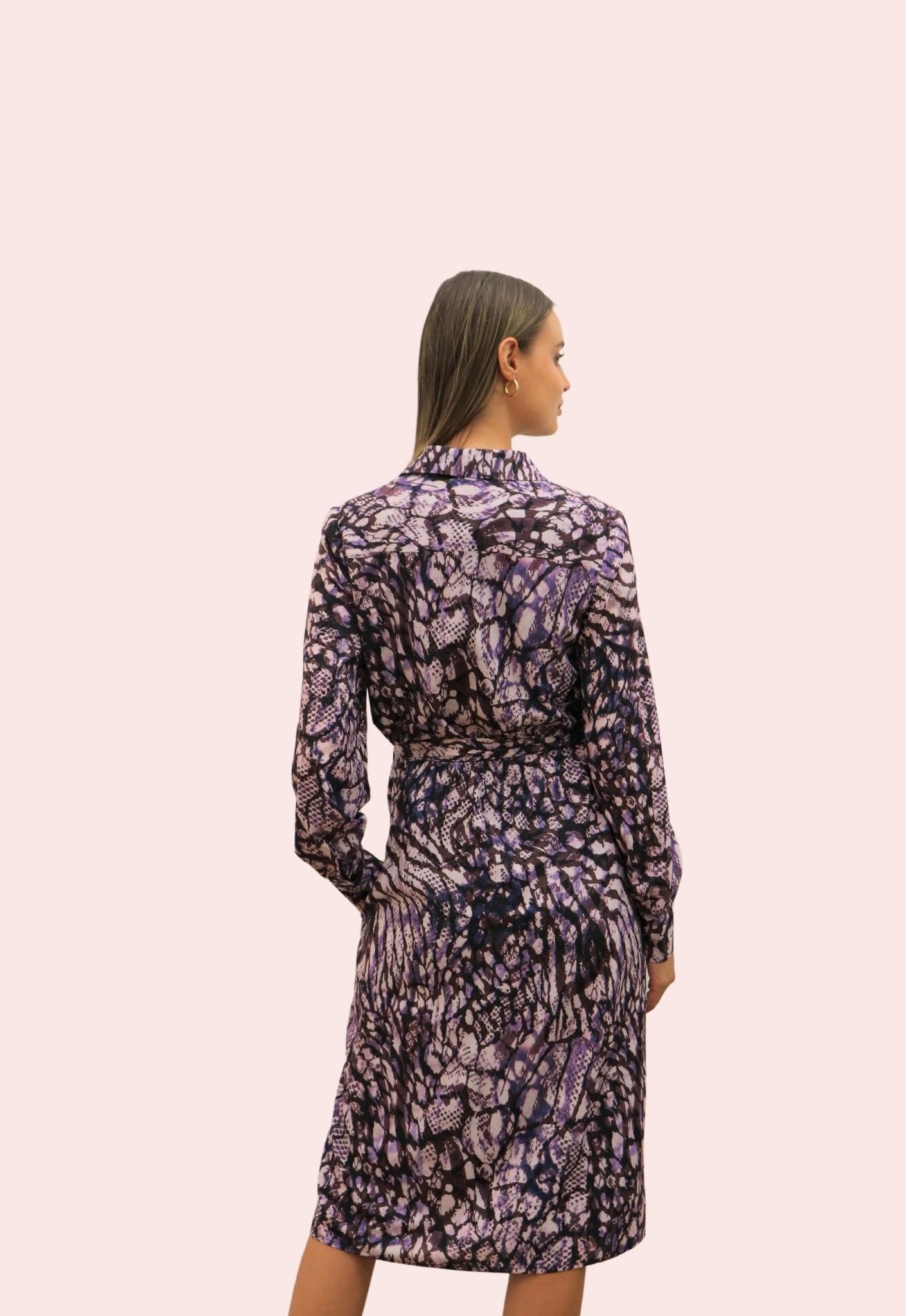 Atelier Purple Mist Tie Shirt Dress - BTK COLLECTIONS