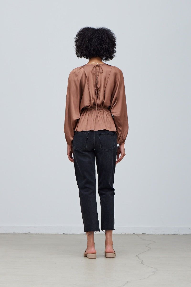 Back Tied Satin Blouse - BTK COLLECTIONS