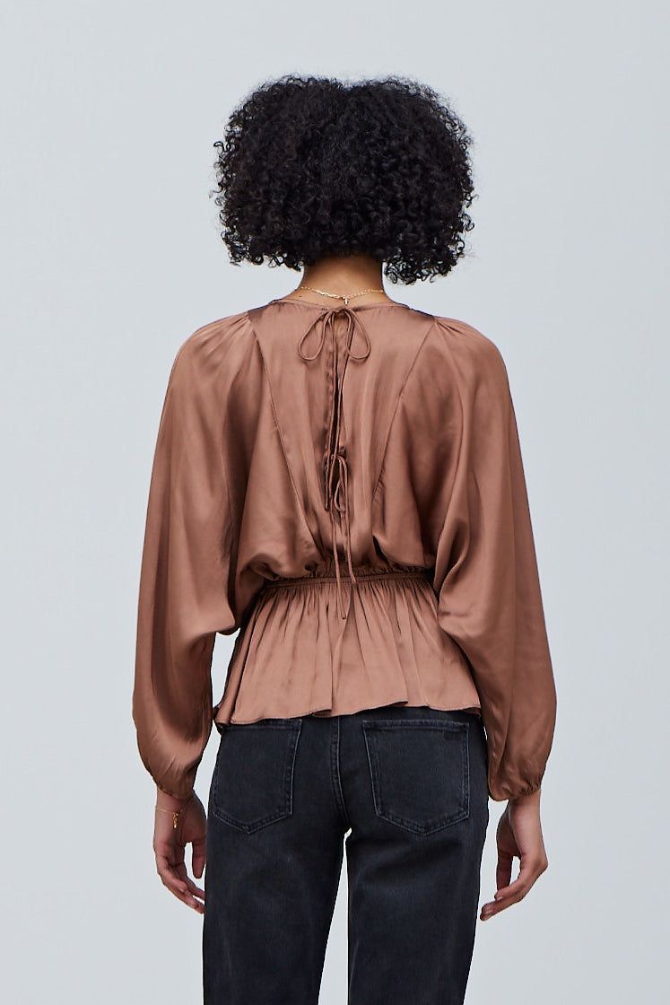 Back Tied Satin Blouse - BTK COLLECTIONS