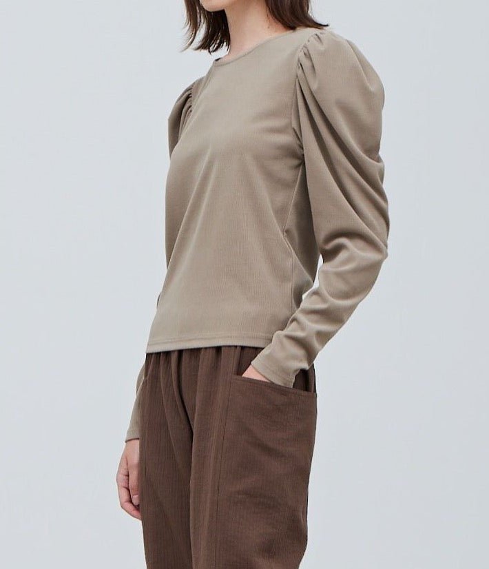 Basic Shirring Sleeve Blouse - BTK COLLECTIONS