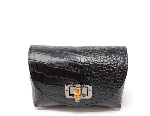 Black Genuine Leather Crossbody Handbag - BTK COLLECTIONS