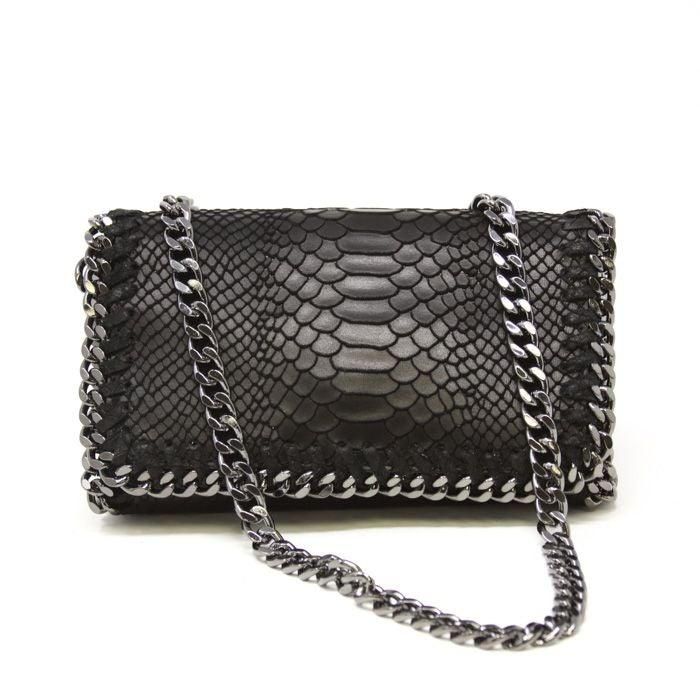 BLACK LEATHER CROSSBODY Handbag - BTK COLLECTIONS