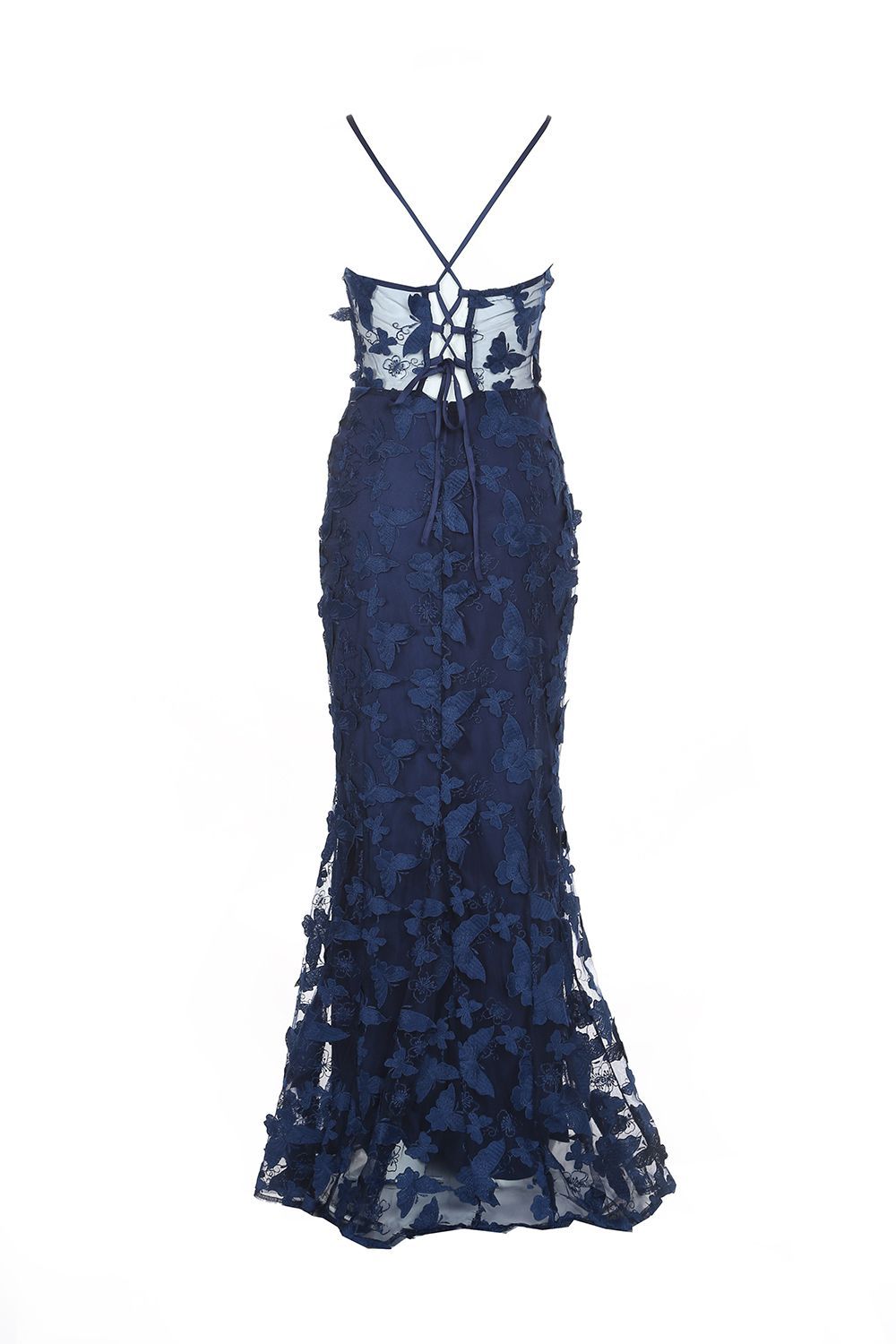 Butterfly Appliques Lace Maxi Cami Dress - BTK COLLECTIONS