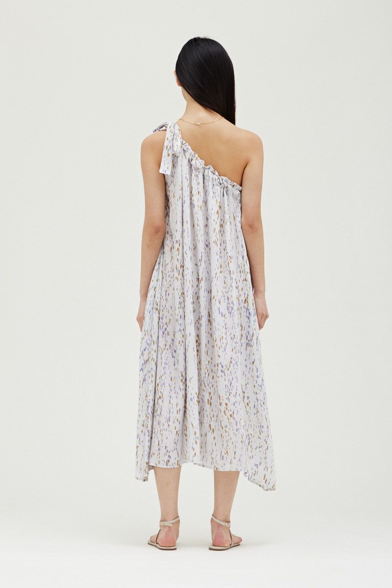 Drip Print One Shoulder Dress - BTK COLLECTIONS