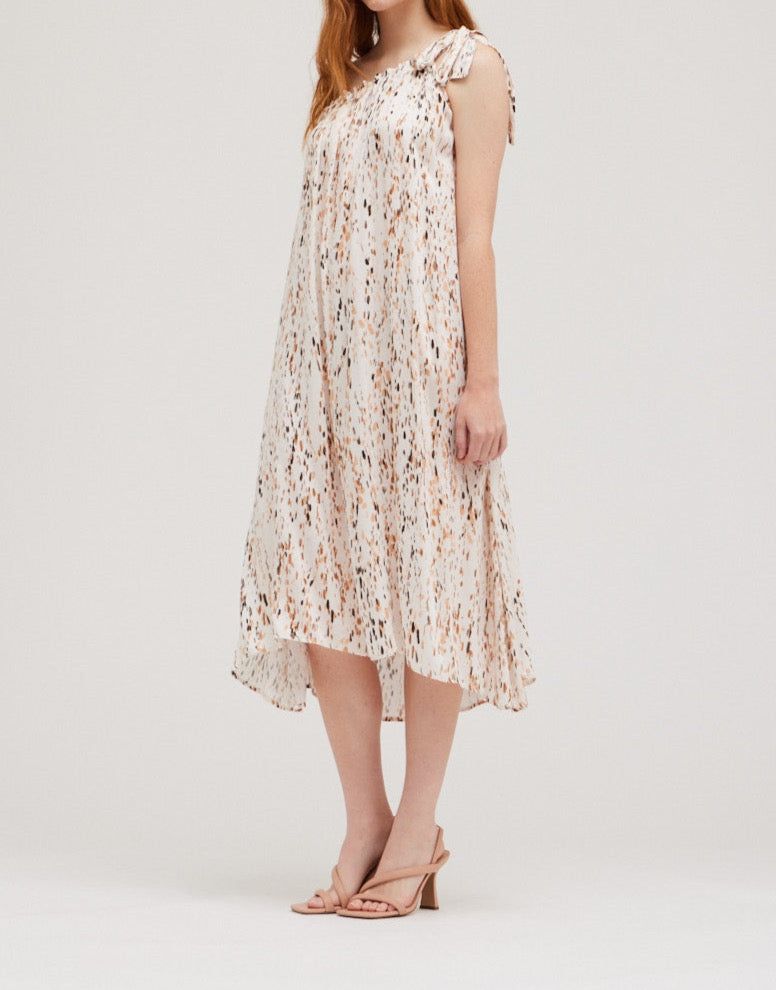 Drip Print One Shoulder Dress - BTK COLLECTIONS