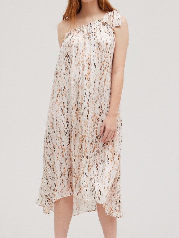 Drip Print One Shoulder Dress - BTK COLLECTIONS