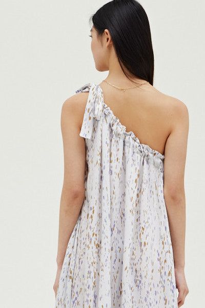 Drip Print One Shoulder Dress - BTK COLLECTIONS