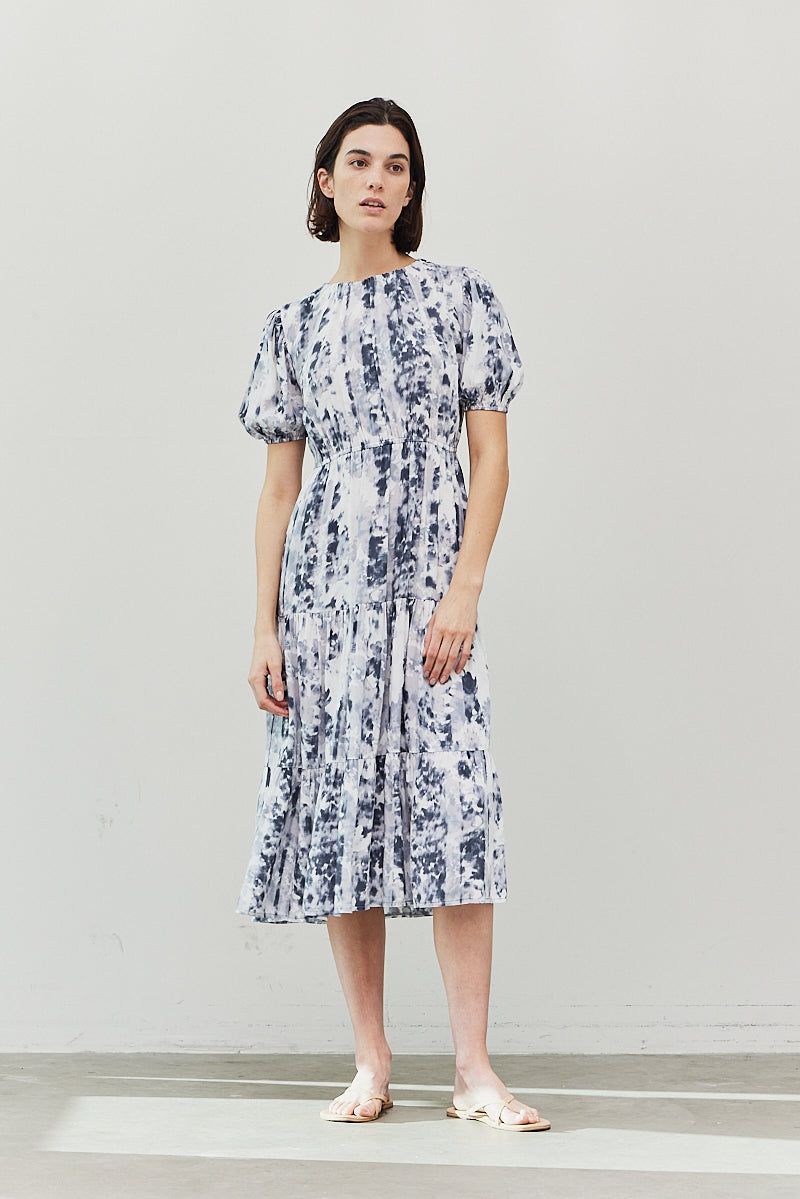 Floral Back Tie Puff Sleeve Dress - BTK COLLECTIONS