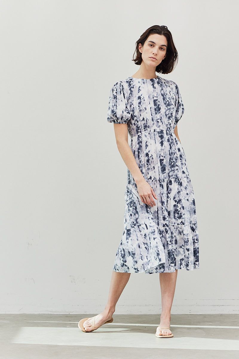 Floral Back Tie Puff Sleeve Dress - BTK COLLECTIONS