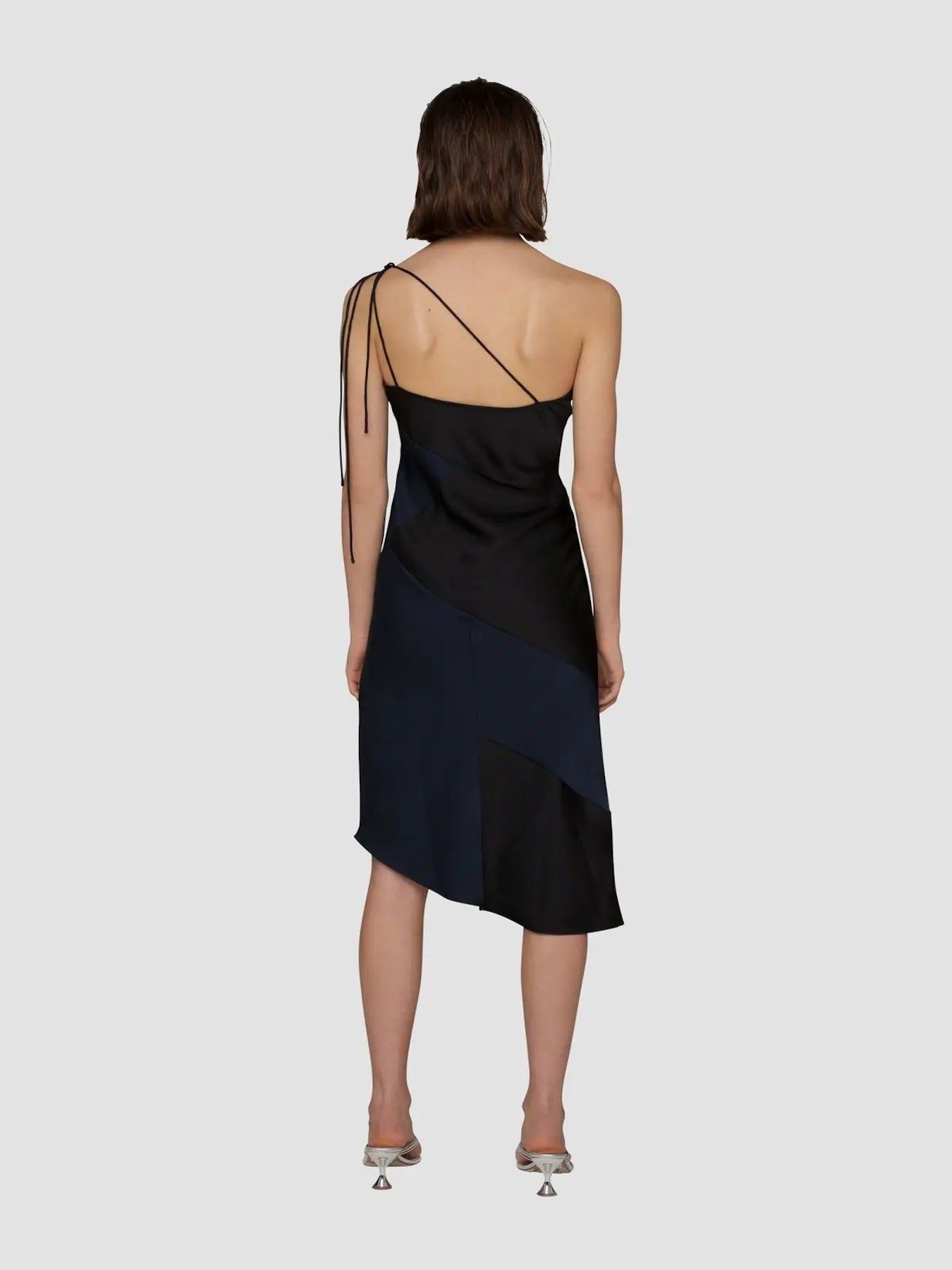 Grace Black Colors Block Slip Dress - BTK COLLECTIONS