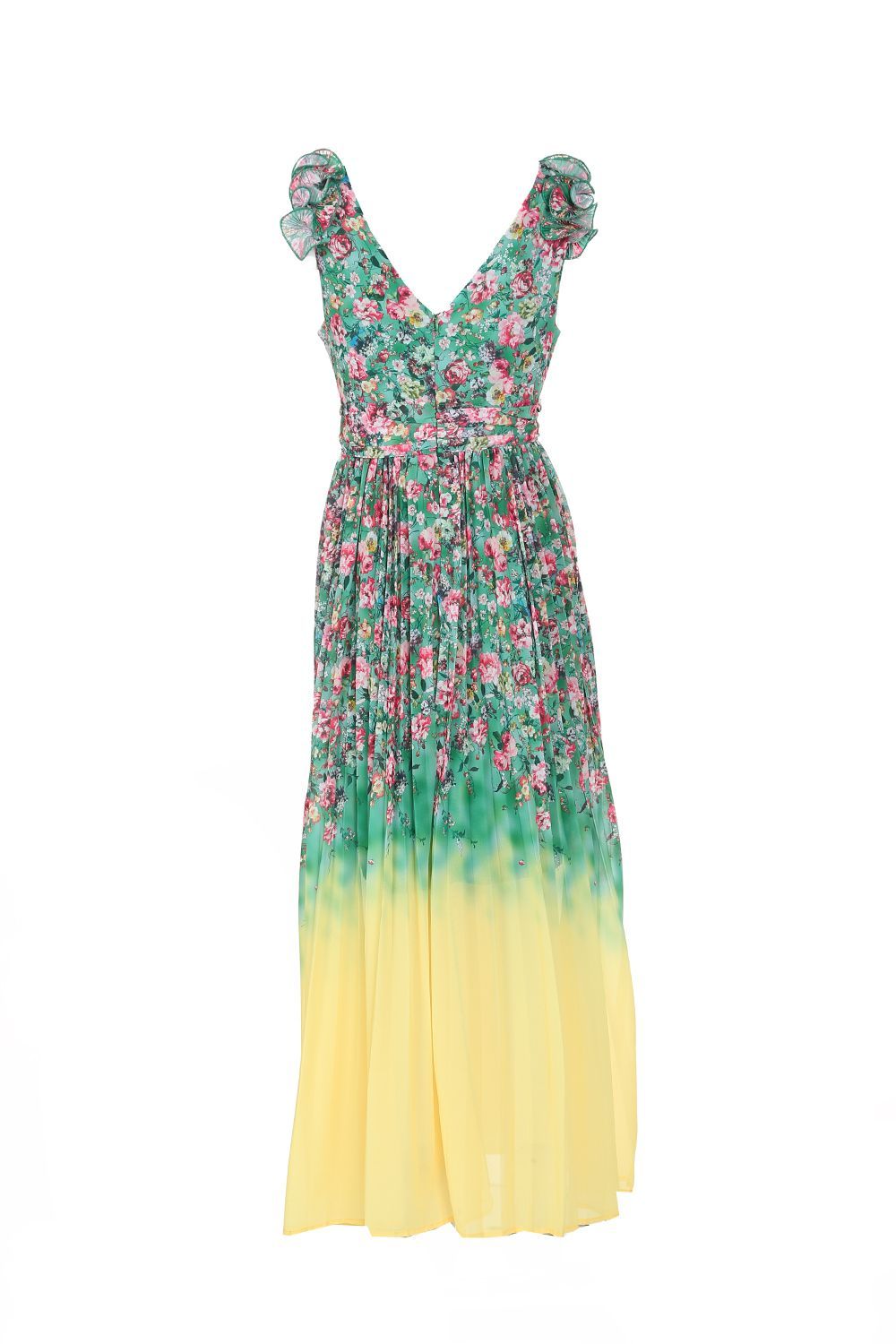 Green Floral Sleeveless Maxi Dress - BTK COLLECTIONS