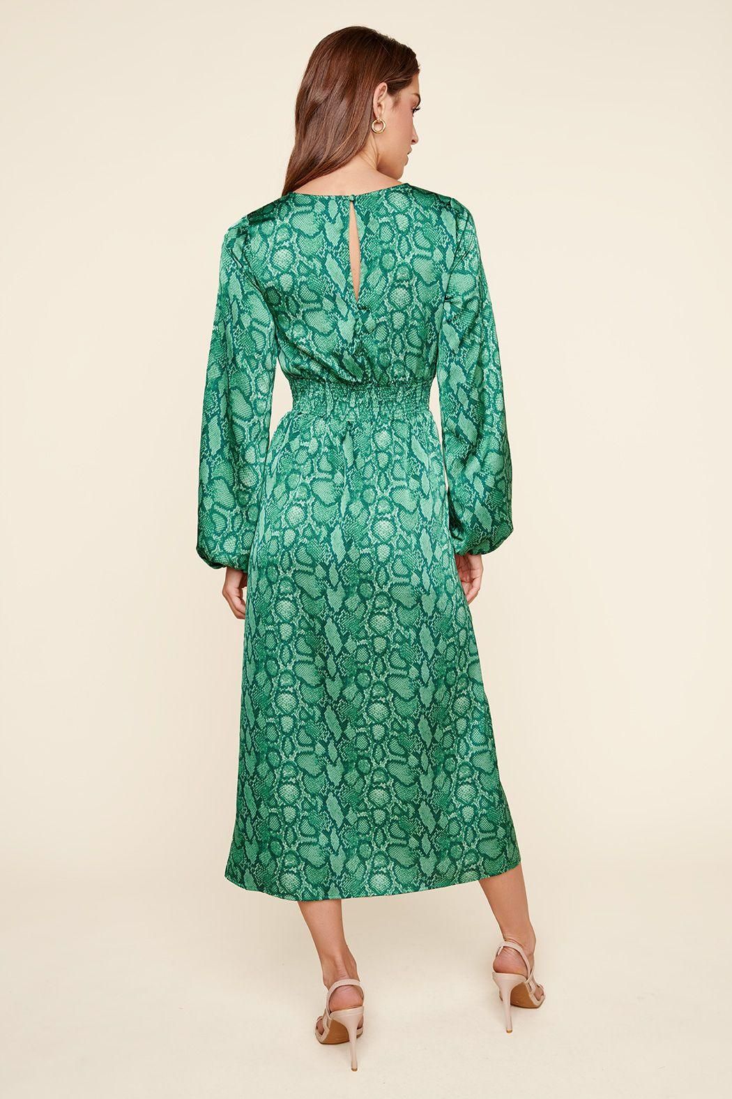 Gwendolyn Snake Print Eternal Midi Dress - BTK COLLECTIONS