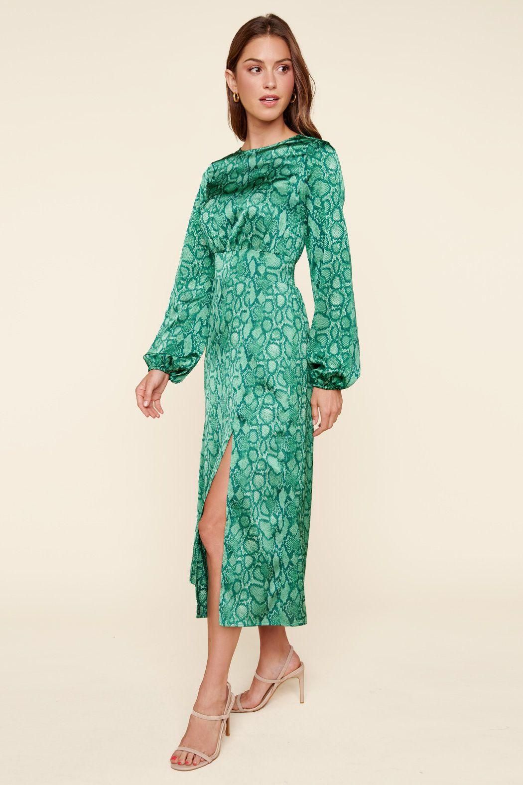 Gwendolyn Snake Print Eternal Midi Dress - BTK COLLECTIONS