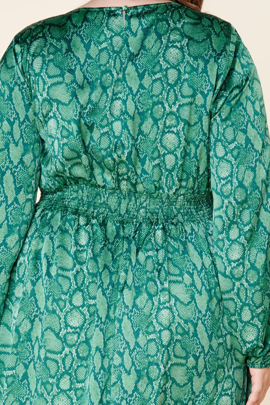 Gwendolyn Snake Print Eternal Midi Dress Curve - BTK COLLECTIONS