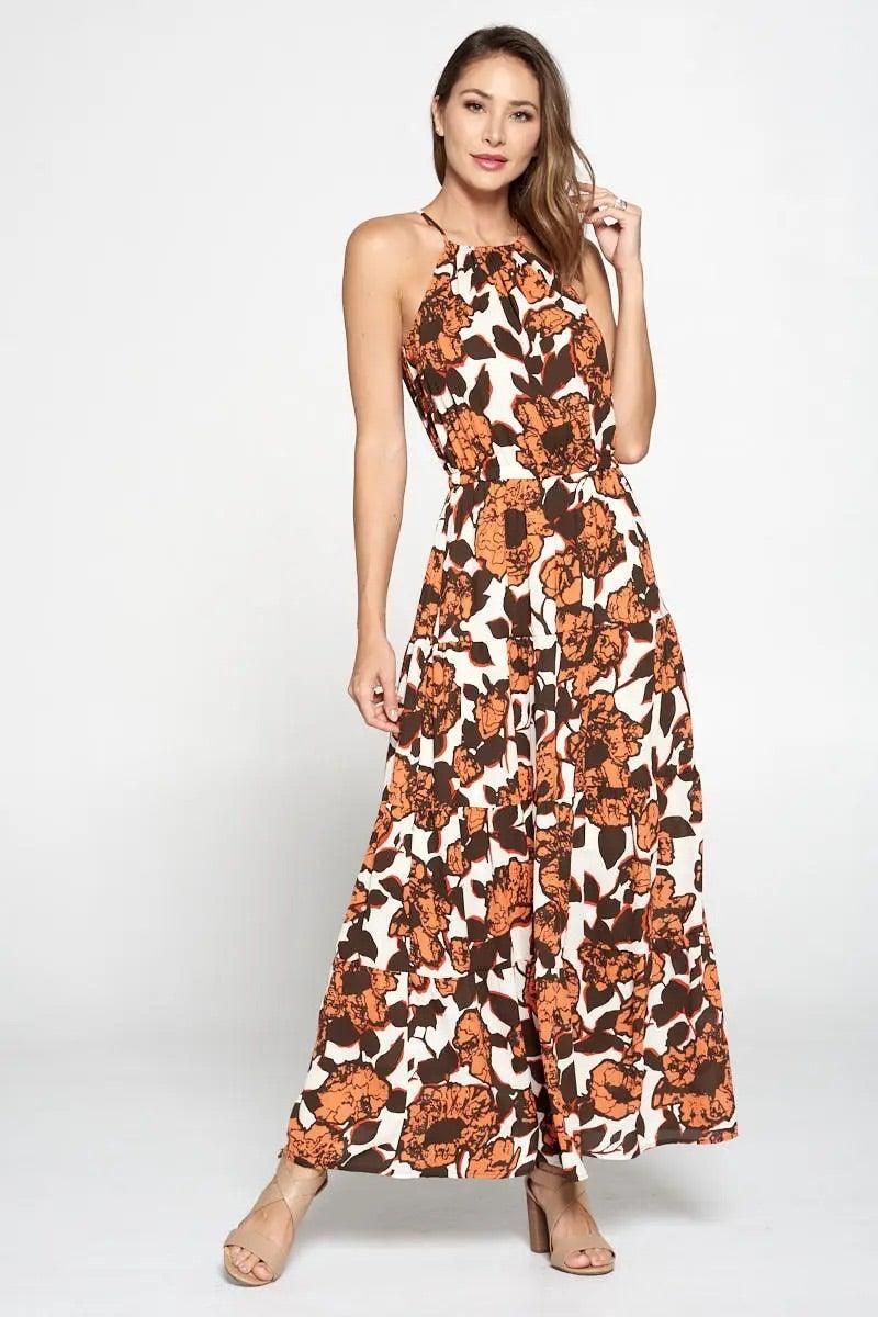 Halter Neckline Maxi Dress - BTK COLLECTIONS