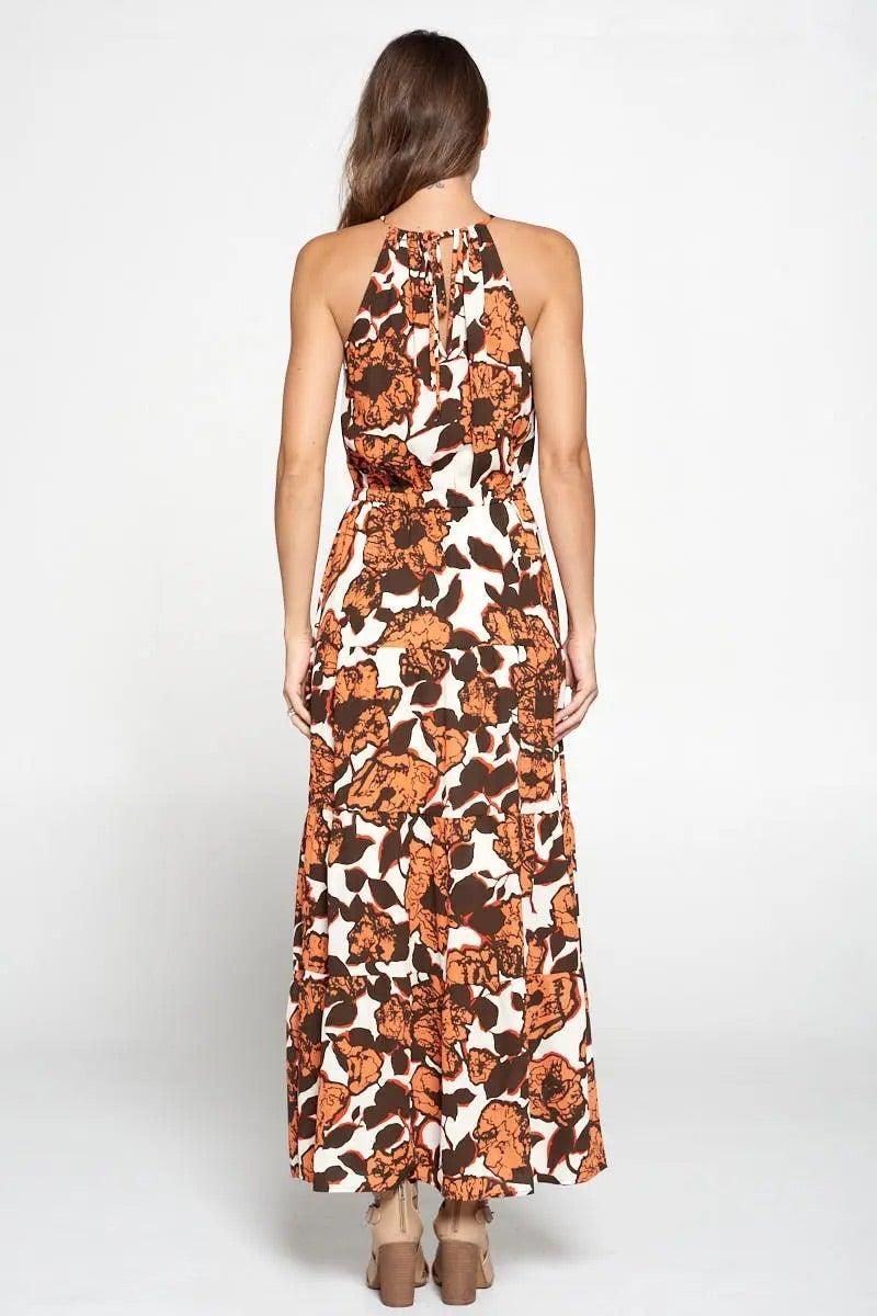 Halter Neckline Maxi Dress - BTK COLLECTIONS