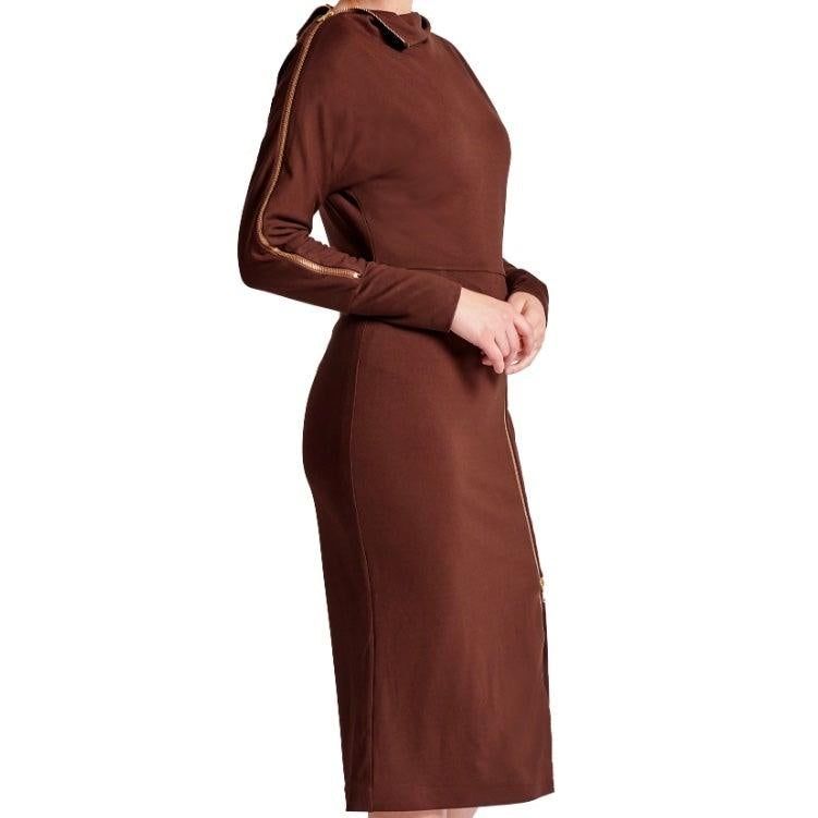 Josefa Asymmetric Dress - Long sleeve convertible midi dress - BTK COLLECTIONS