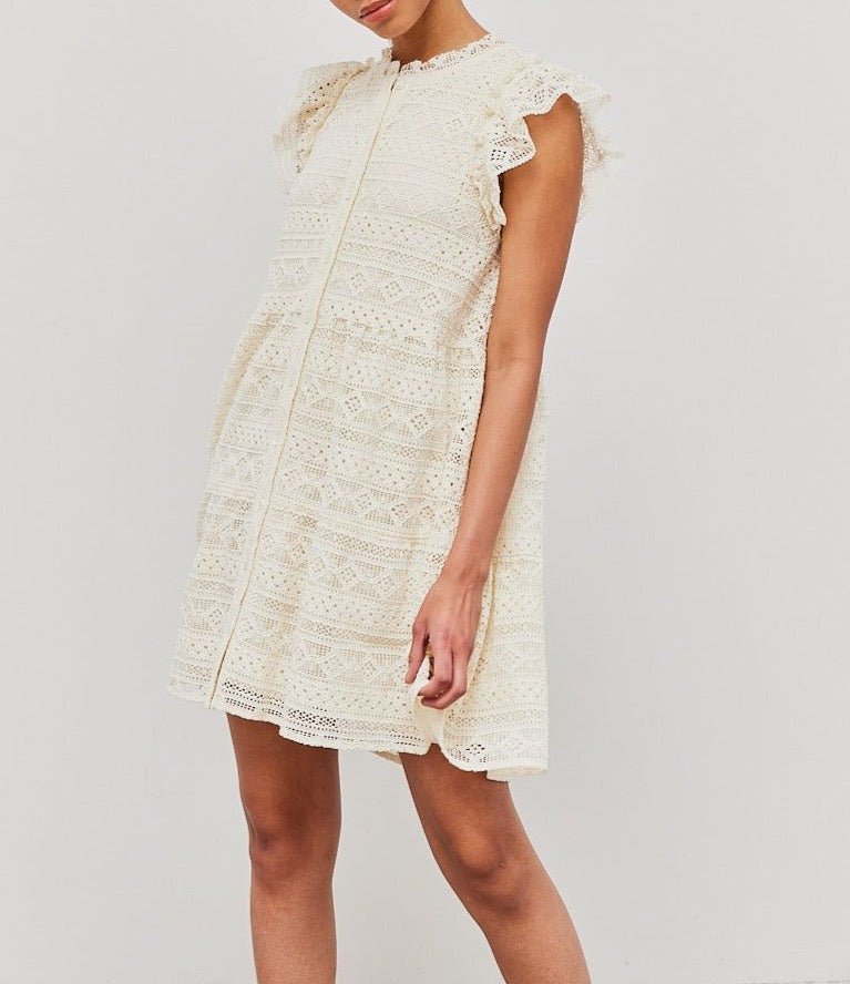 Lace Midi Tiered Dress - BTK COLLECTIONS