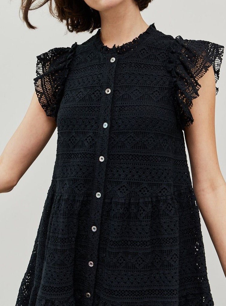 Lace Midi Tiered Dress - BTK COLLECTIONS