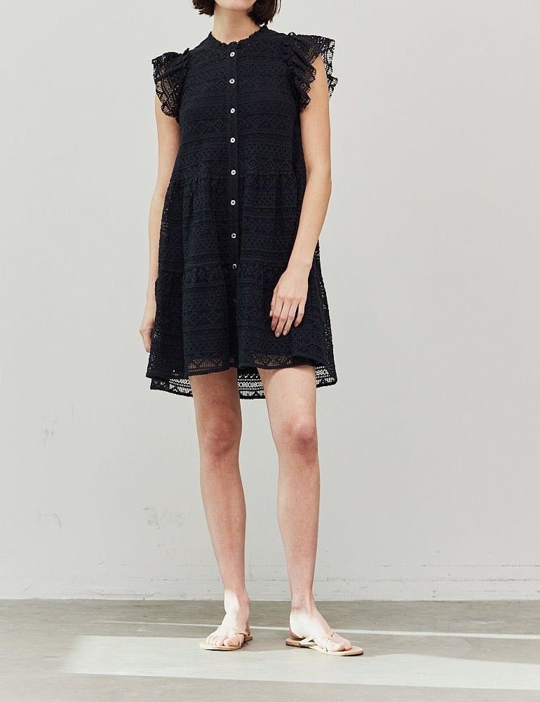 Lace Midi Tiered Dress - BTK COLLECTIONS