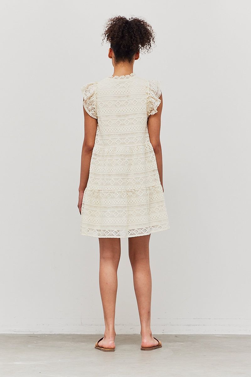 Lace Midi Tiered Dress - BTK COLLECTIONS