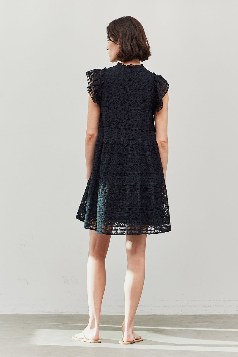 Lace Midi Tiered Dress - BTK COLLECTIONS