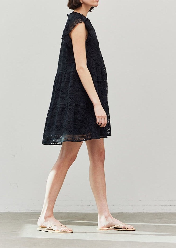 Lace Midi Tiered Dress - BTK COLLECTION