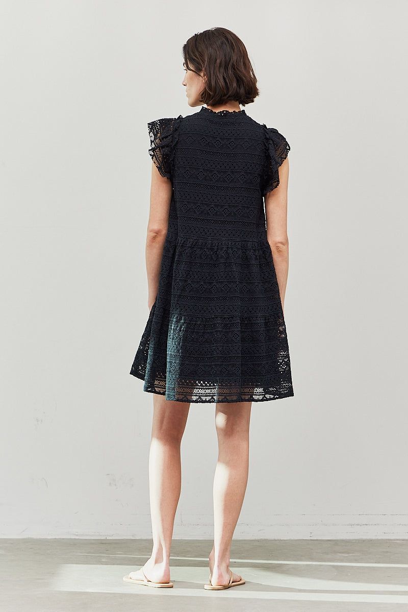 Lace Midi Tiered Dress - BTK COLLECTION