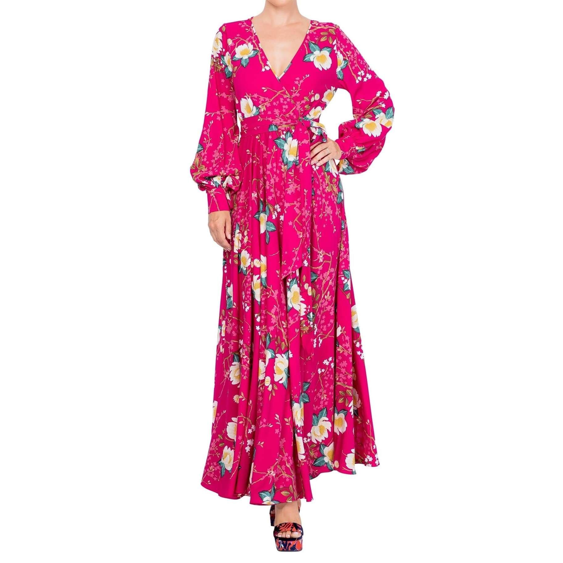 LilyPad Maxi Dress - Lotus Cranberry - BTK COLLECTIONS