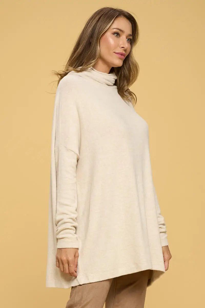 Long Sleeve Open Back Pullover Top - BTK COLLECTION