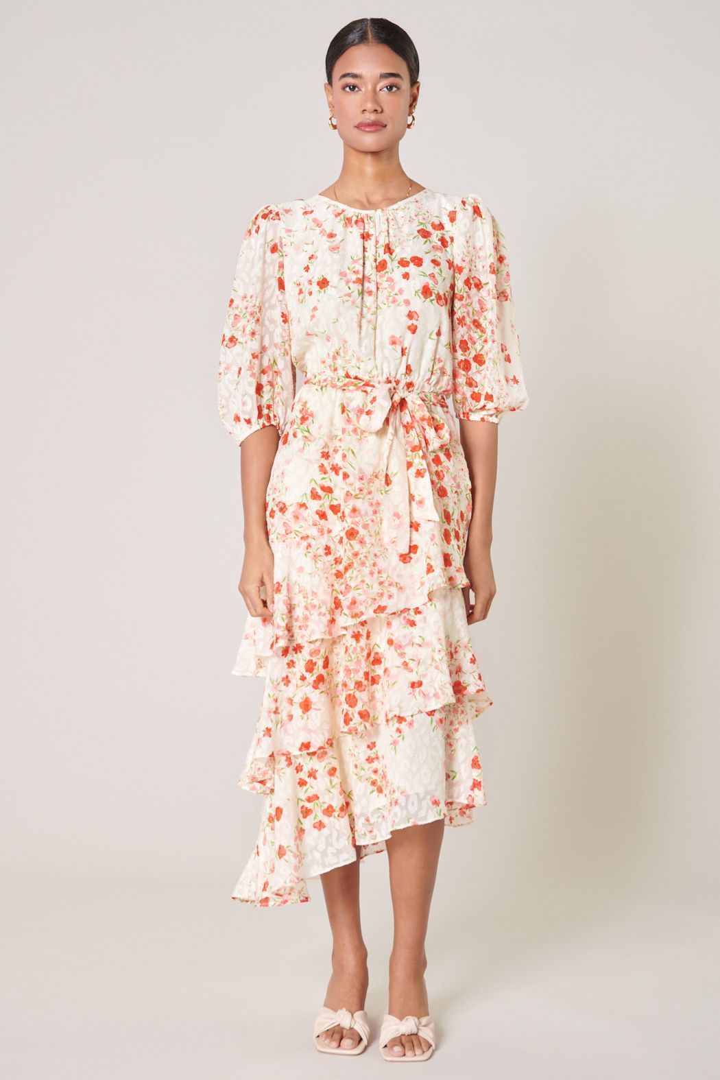 Love Bomb Celia Asymmetrical Ruffle Midi Dress - BTK COLLECTIONS