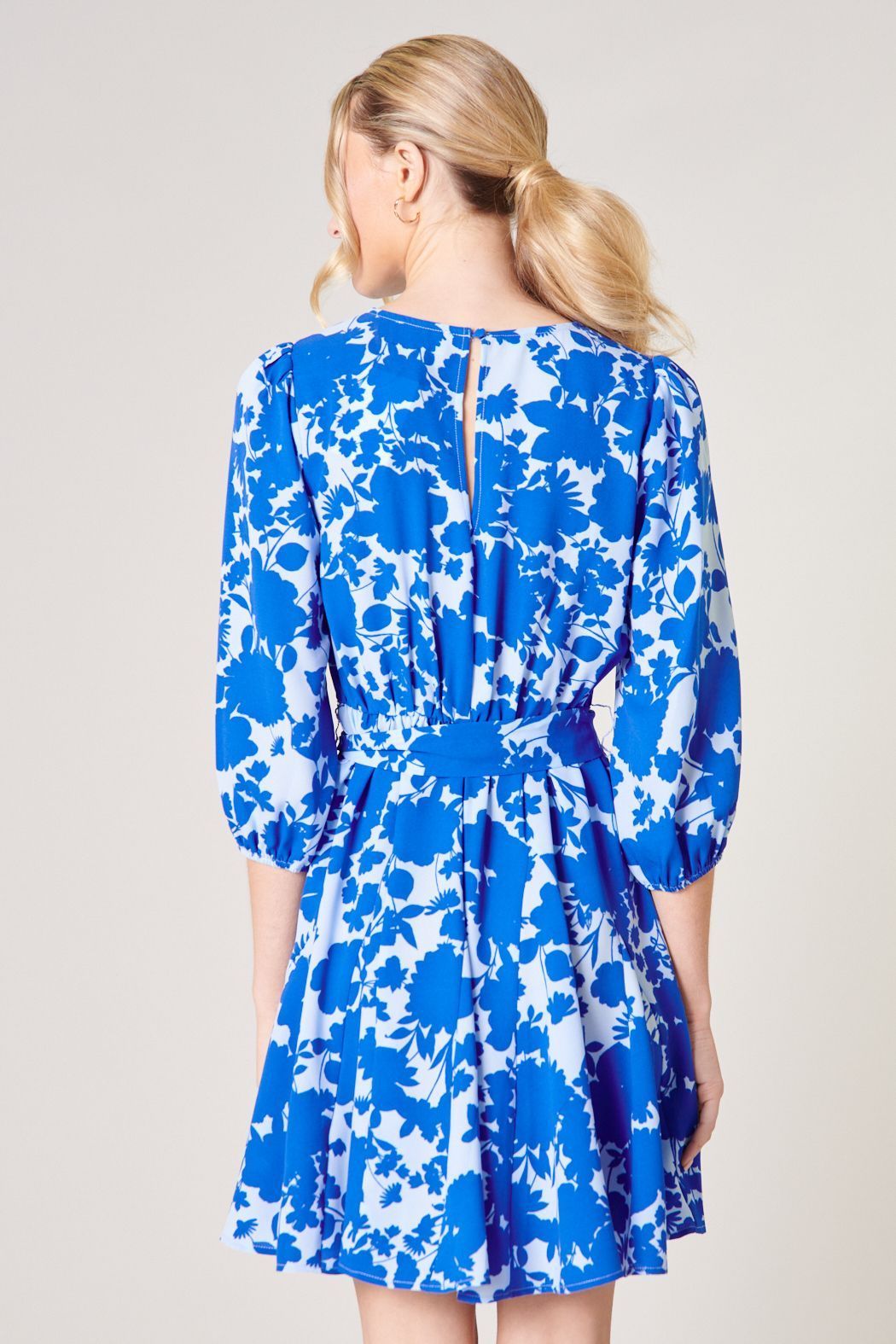 Marinelle Floral Balloon Sleeve Derby Dress - BTK COLLECTIONS