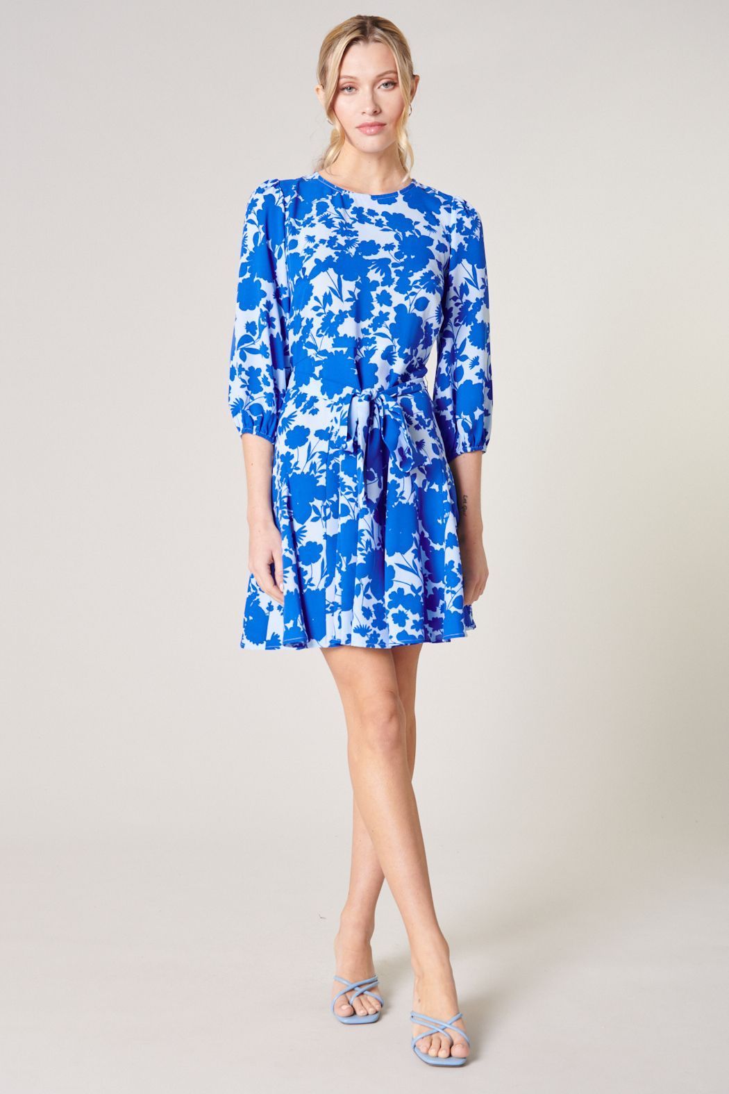 Marinelle Floral Balloon Sleeve Derby Dress - BTK COLLECTIONS