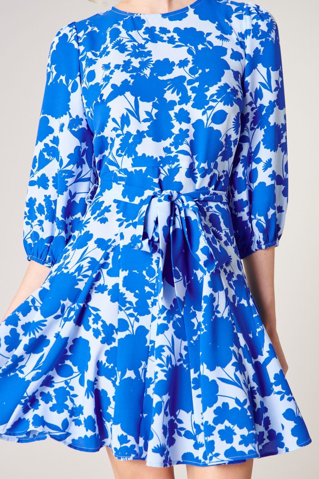 Marinelle Floral Balloon Sleeve Derby Dress - BTK COLLECTIONS