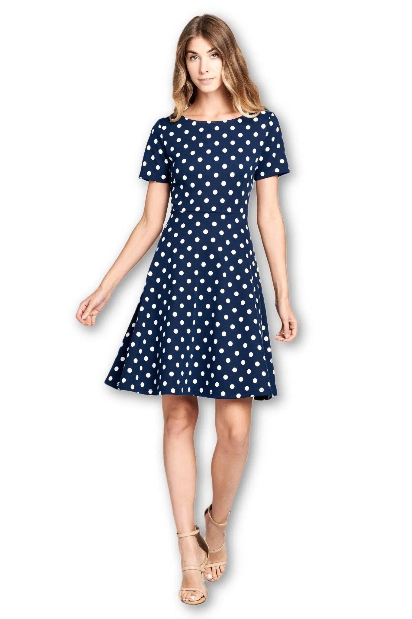 Multi Print Boat Neckline Modern Dress - BTK COLLECTIONS