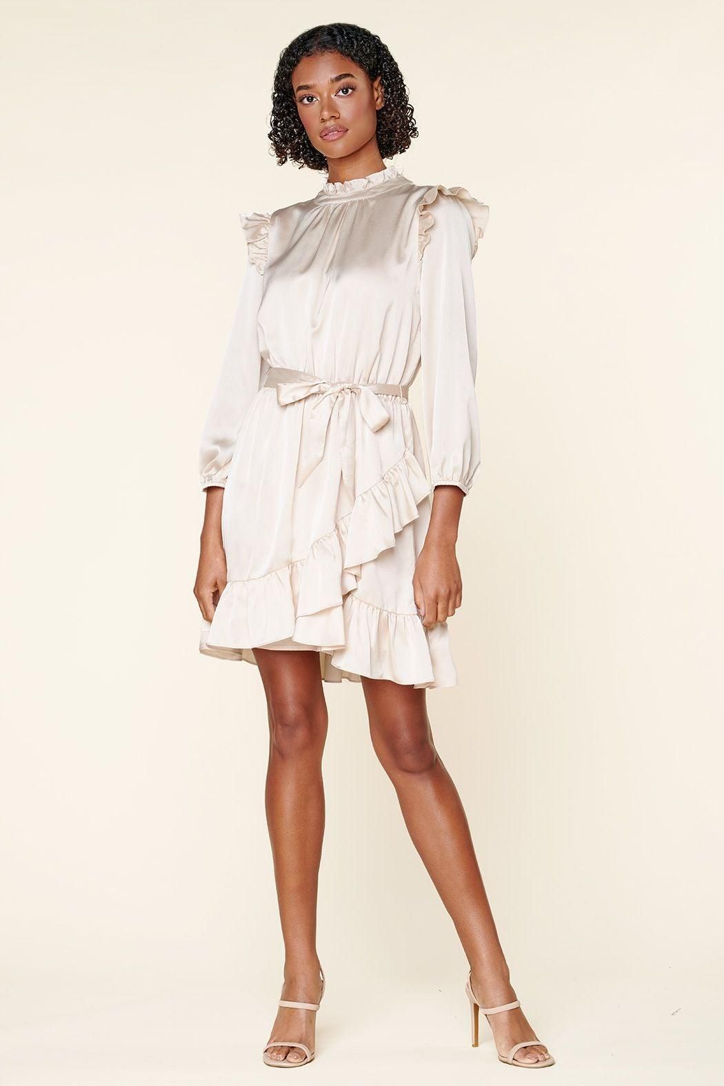 One and Only Asymmetrical Flounce Mini Dress - BTK COLLECTIONS