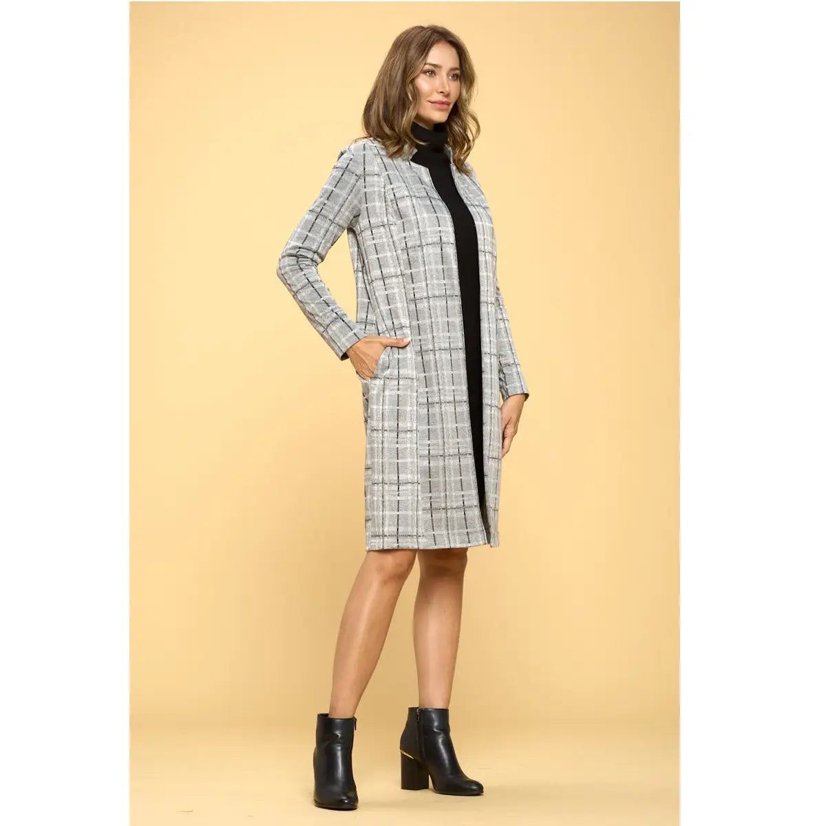 Plaid Open Jacket - BTK COLLECTIONS