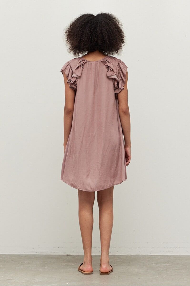 Ruffle Shoulder Mini Dress - BTK COLLECTIONS