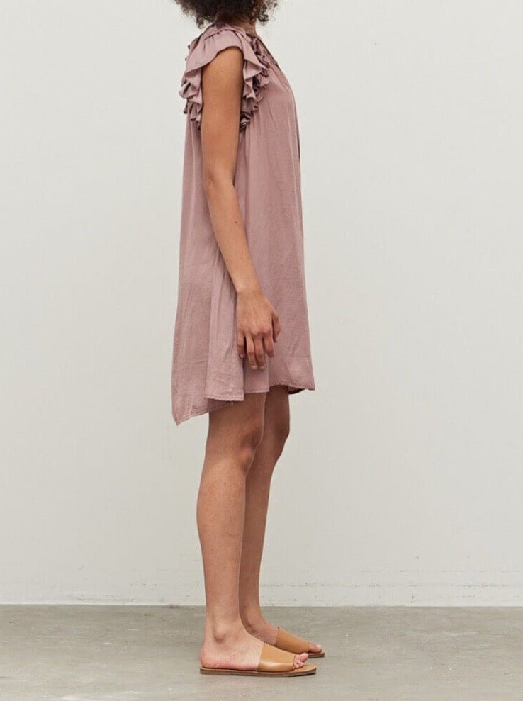 Ruffle Shoulder Mini Dress - BTK COLLECTIONS