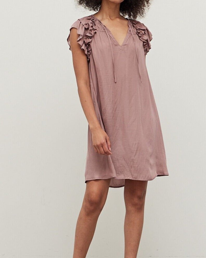 Ruffle Shoulder Mini Dress - BTK COLLECTIONS