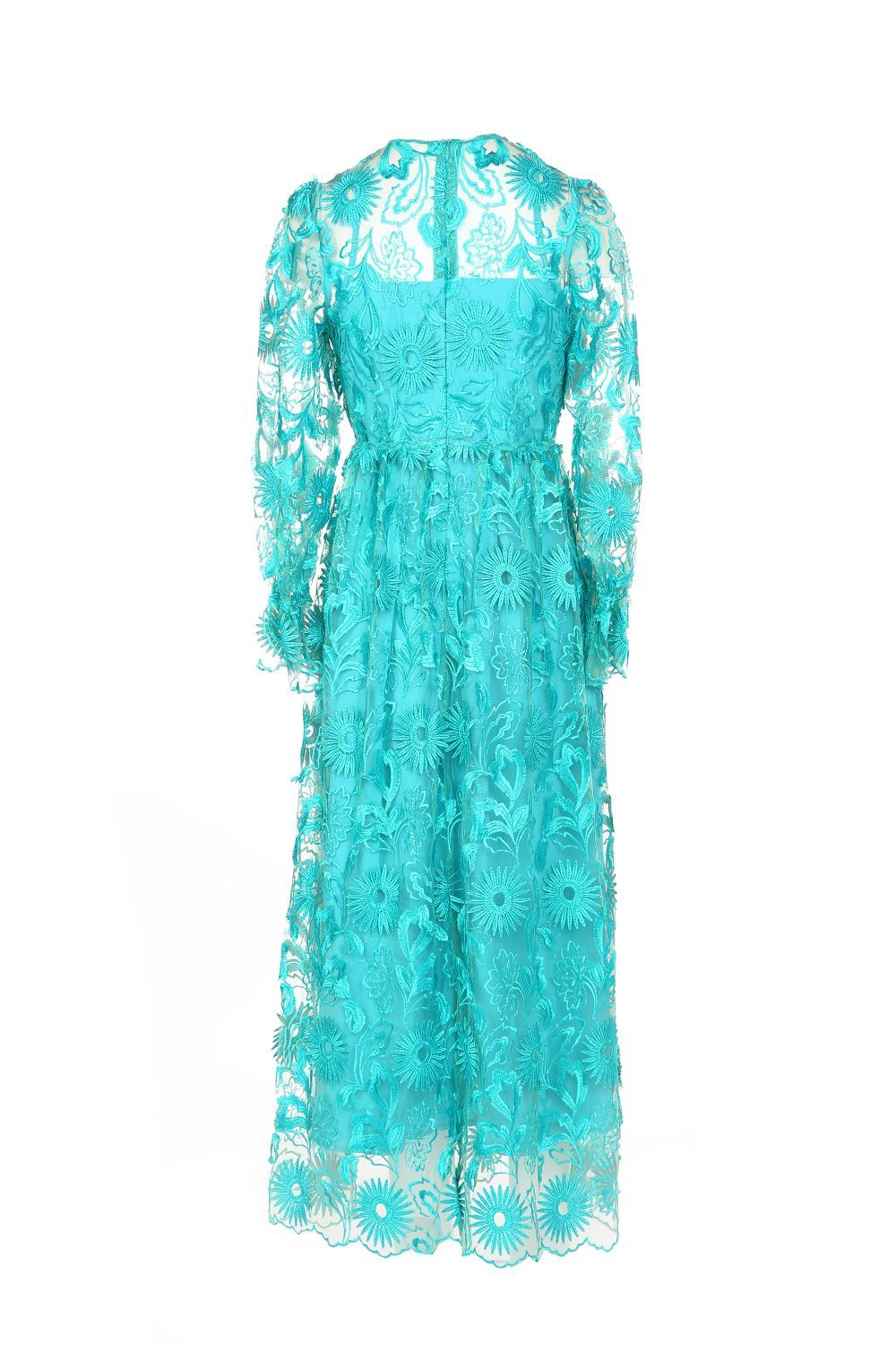 Satin Lace Fabric Maxi Dress - BTK COLLECTIONS