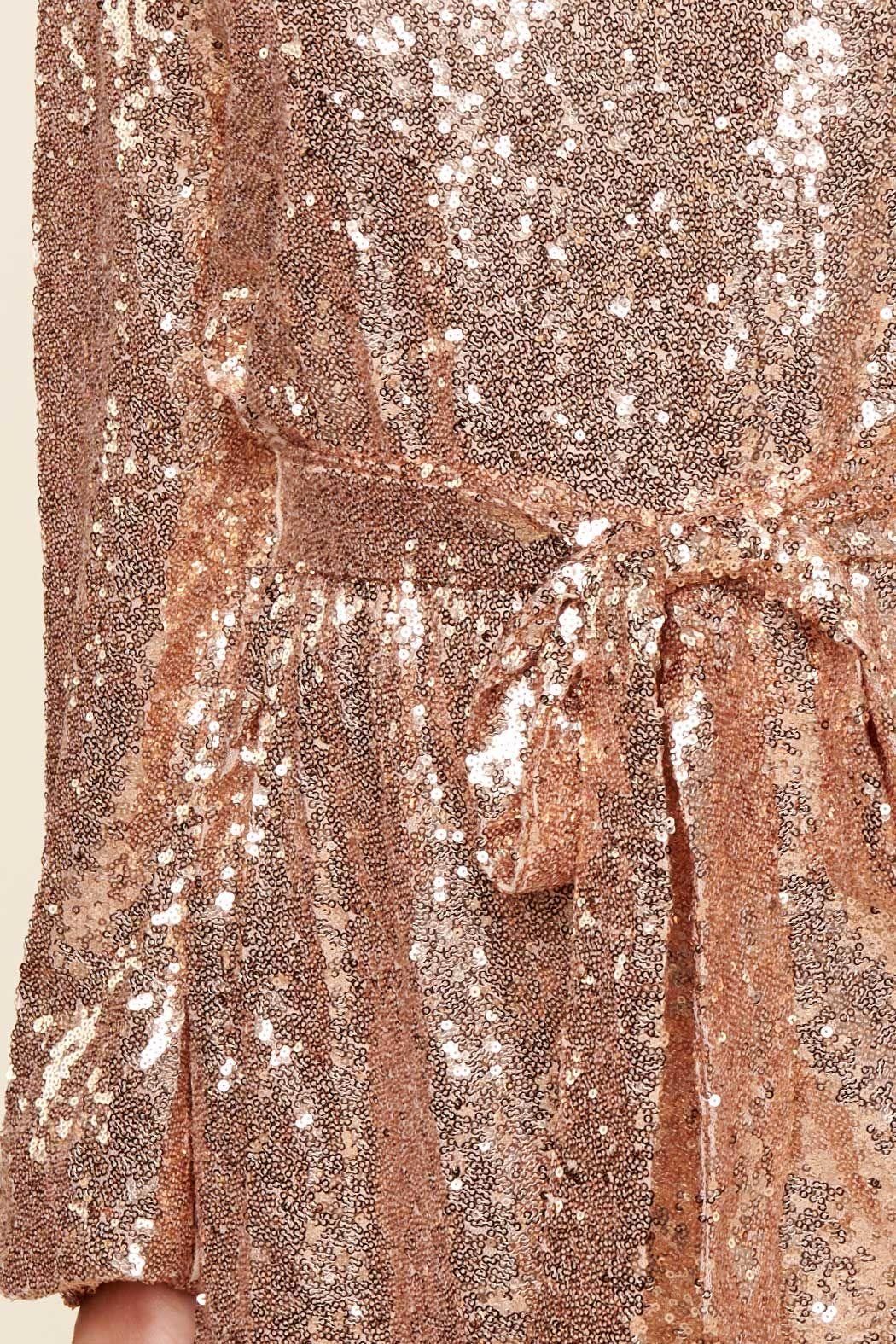 Shining Star Mock Neck Sequin Mini Dress - BTK COLLECTION
