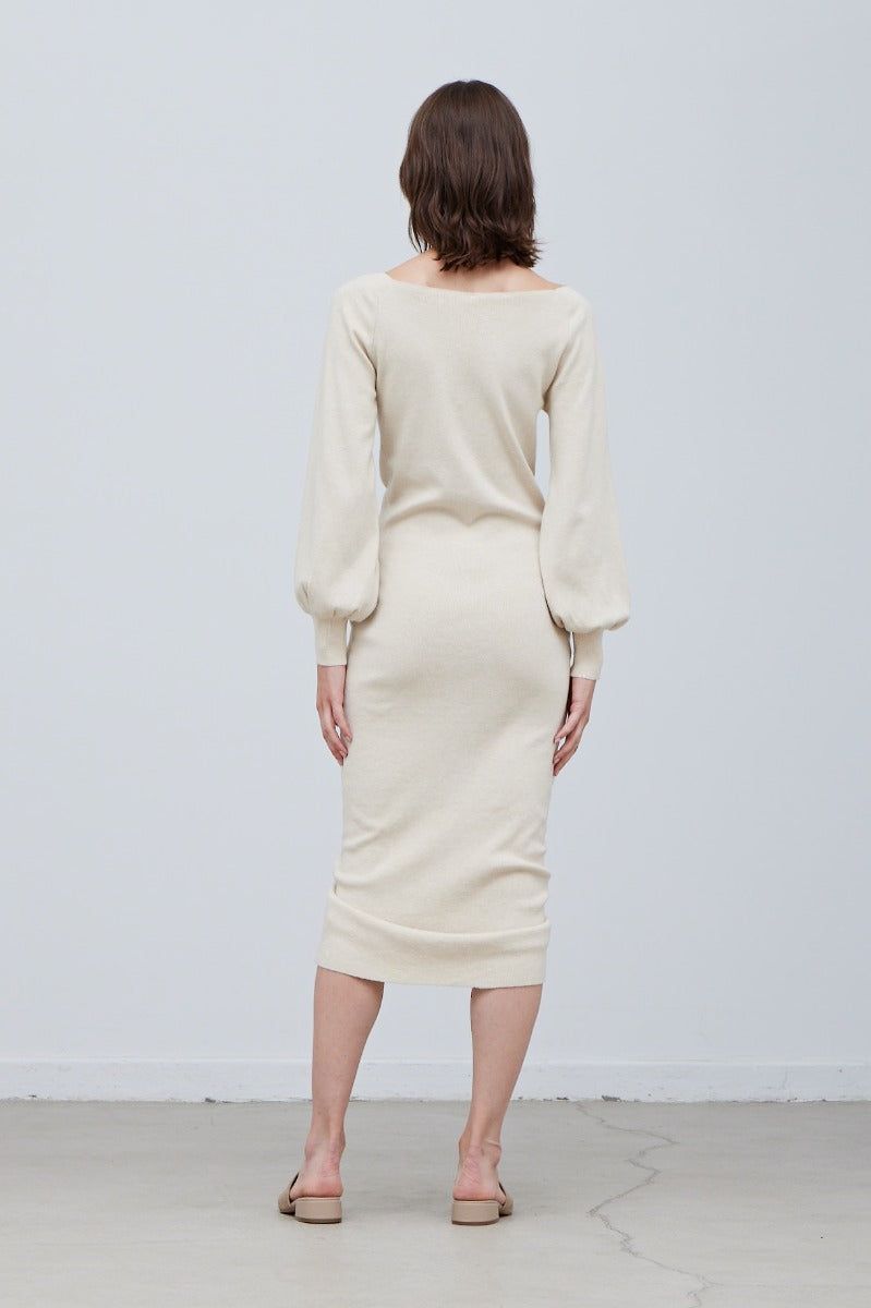 Shirred Sweater Midi Dress - BTK COLLECTION