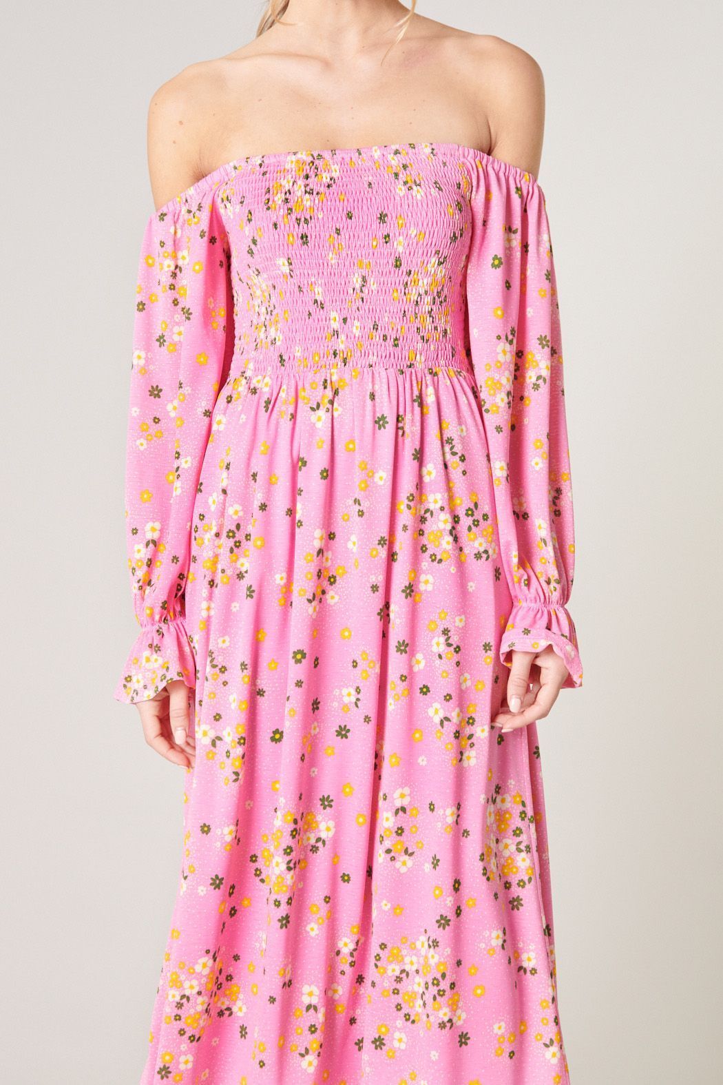 Spring Dream Denni Smocked Midi Dress - BTK COLLECTIONS